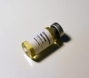 a COVID vaccine vial