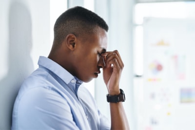 man with sinus inflammation