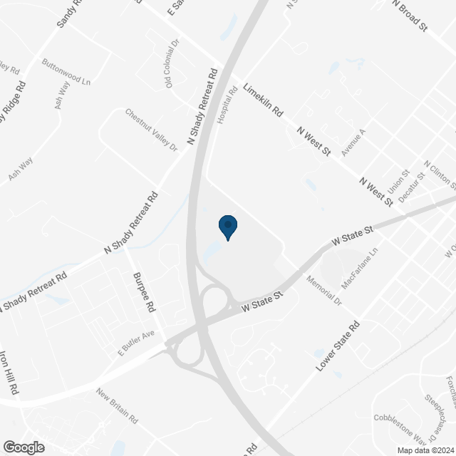 Map showing location of Doylestown