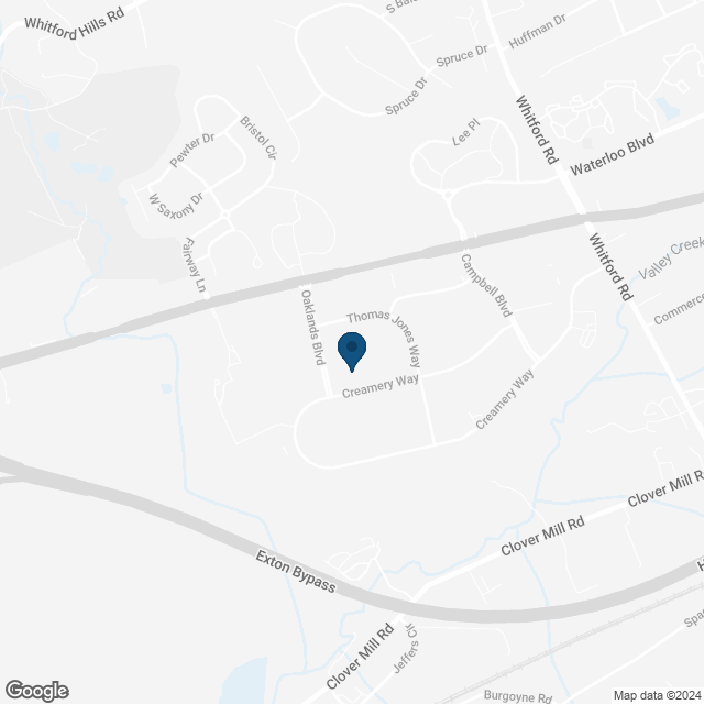 Map showing location of Exton
