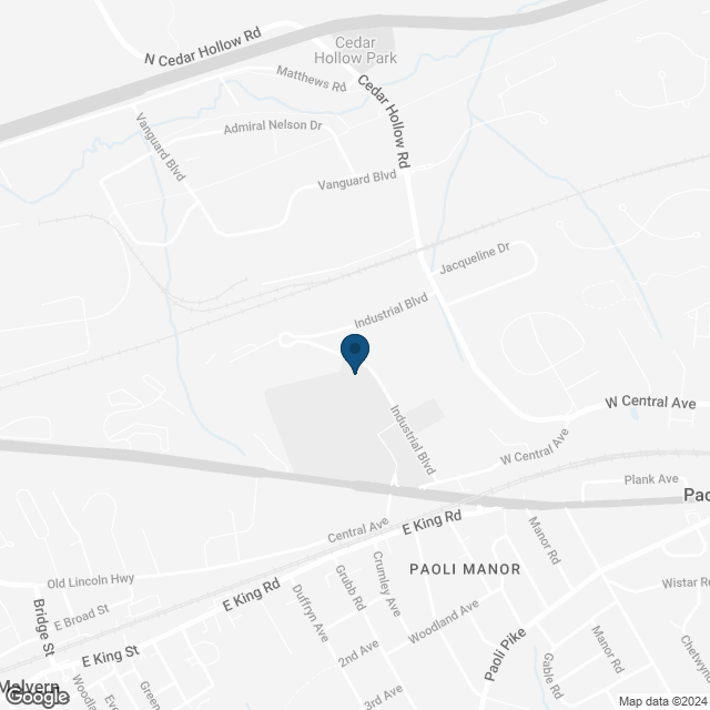 Map showing location of Paoli